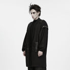 PUNK RAVE Men's Punk Eyelet Studded Large Pocket Lantern Sleeve Cardigan