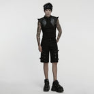 PUNK RAVE Men's Punk Eyelets Pleated Shorts