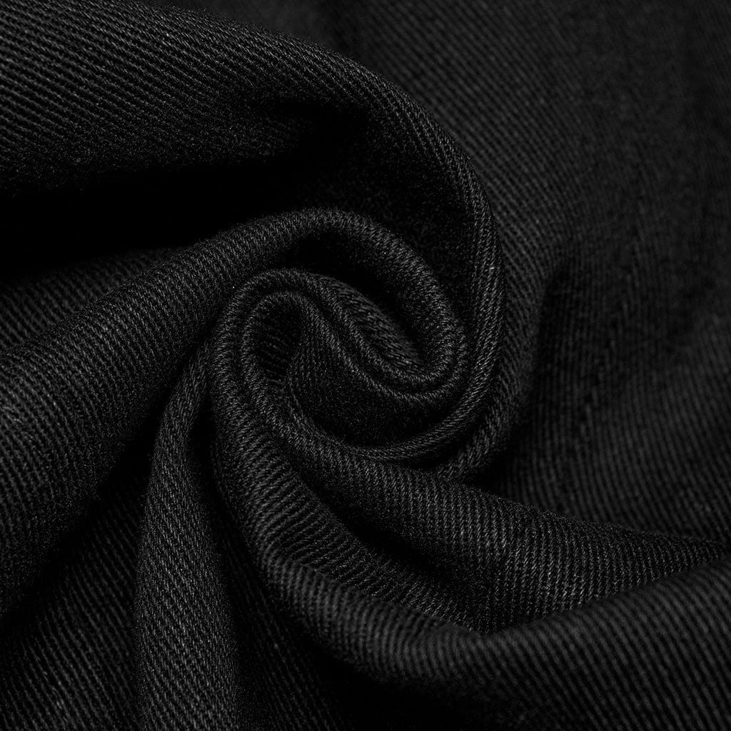 PUNK RAVE Men's Punk Faux Leather Big-pocket Eyelets Vest