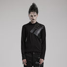 PUNK RAVE Herren Punk Kunstleder Splice Hemd