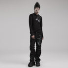 PUNK RAVE Herren Punk Kunstleder Splice Hemd