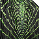 PUNK RAVE Men's Punk Halo Printed Sagging Pants Black-green