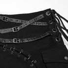 PUNK RAVE Men's Punk Irregular Lace-up Mesh Splice Kilt