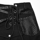 PUNK RAVE Men's Punk Irregular Lace-up Mesh Splice Kilt