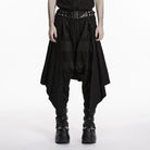 PUNK RAVE Men's Punk Irregular Ripped Pleated Skirt