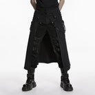 PUNK RAVE Men's Punk Lace-up Chained Zip Skirt