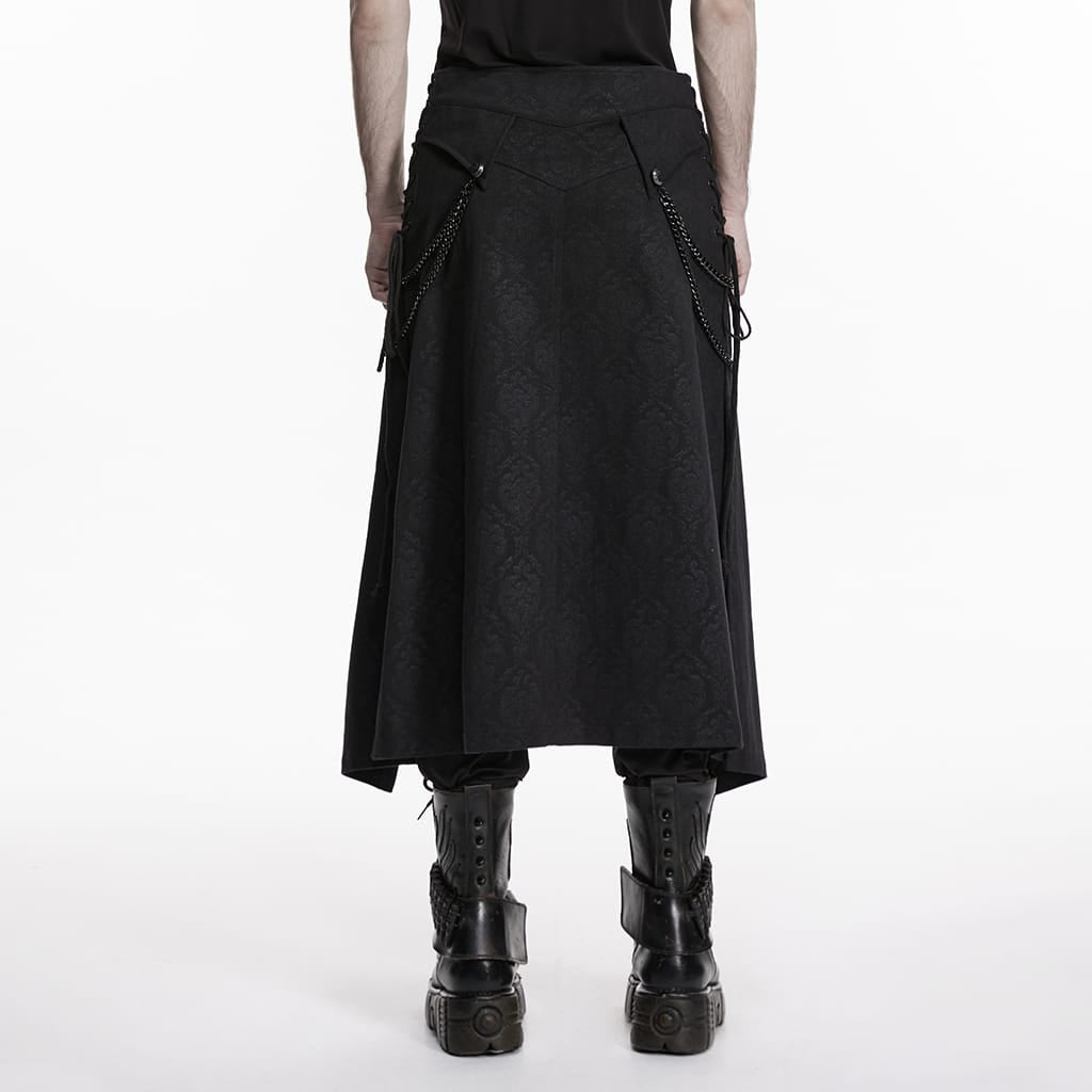 Gonna da uomo punk con lacci e catena, modello Punk Rave