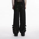 PUNK RAVE Men's Punk Layered Strappy Pants