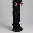 PUNK RAVE Men's Punk Mesh Rings Skull Pants