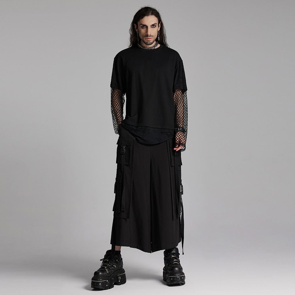 Camiseta de malla punk rasgada para hombre PUNK RAVE