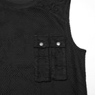 PUNK RAVE Men's Punk Mesh Splice Ripped Vest