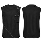 PUNK RAVE Men's Punk Mesh Splice Ripped Vest