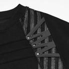 PUNK RAVE Men's Punk Mesh Splice Short Sleeved Top
