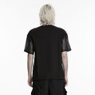 PUNK RAVE Men's Punk Mesh Splice Short Sleeved Top