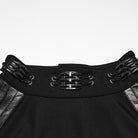 PUNK RAVE Men's Punk Metal Claw Mock Neck Patchwork Long Sleeve Top