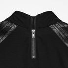 PUNK RAVE Men's Punk Metal Claw Mock Neck Patchwork Long Sleeve Top
