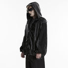 PUNK RAVE Men's Punk Minimalist Hooded Jacket