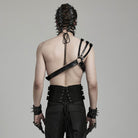 PUNK RAVE Men's Punk Multi-buckles Faux Leather Harness