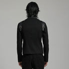PUNK RAVE Men's Punk Multi-buckles Straps Faux Leather Jacket