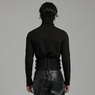 PUNK RAVE Men's Punk Multi-buckles Studded Lace-up Harness