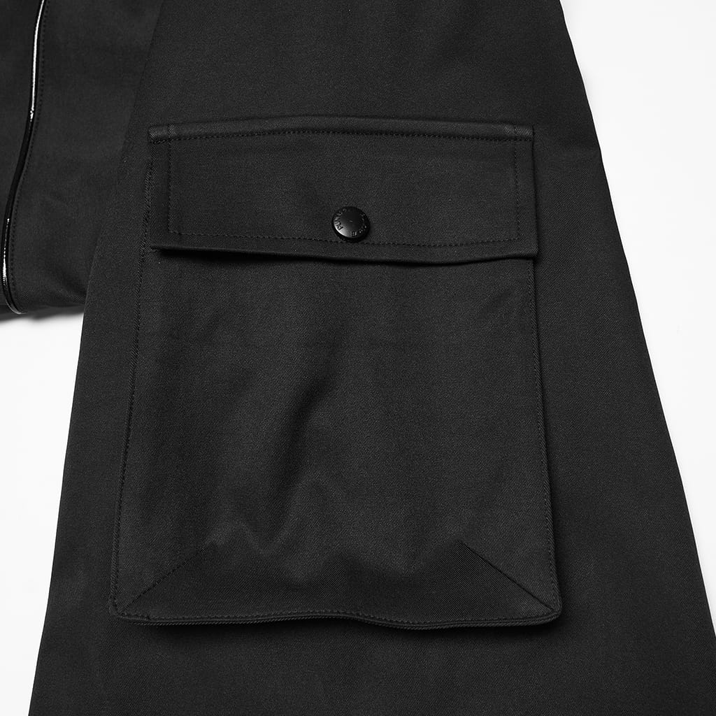 PUNK RAVE Men's Punk Multi Pockets Strappy Jacket