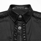 PUNK RAVE Men's Punk Pin Mesh Splice Shirt