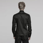 PUNK RAVE Men's Punk Pin Mesh Splice Shirt