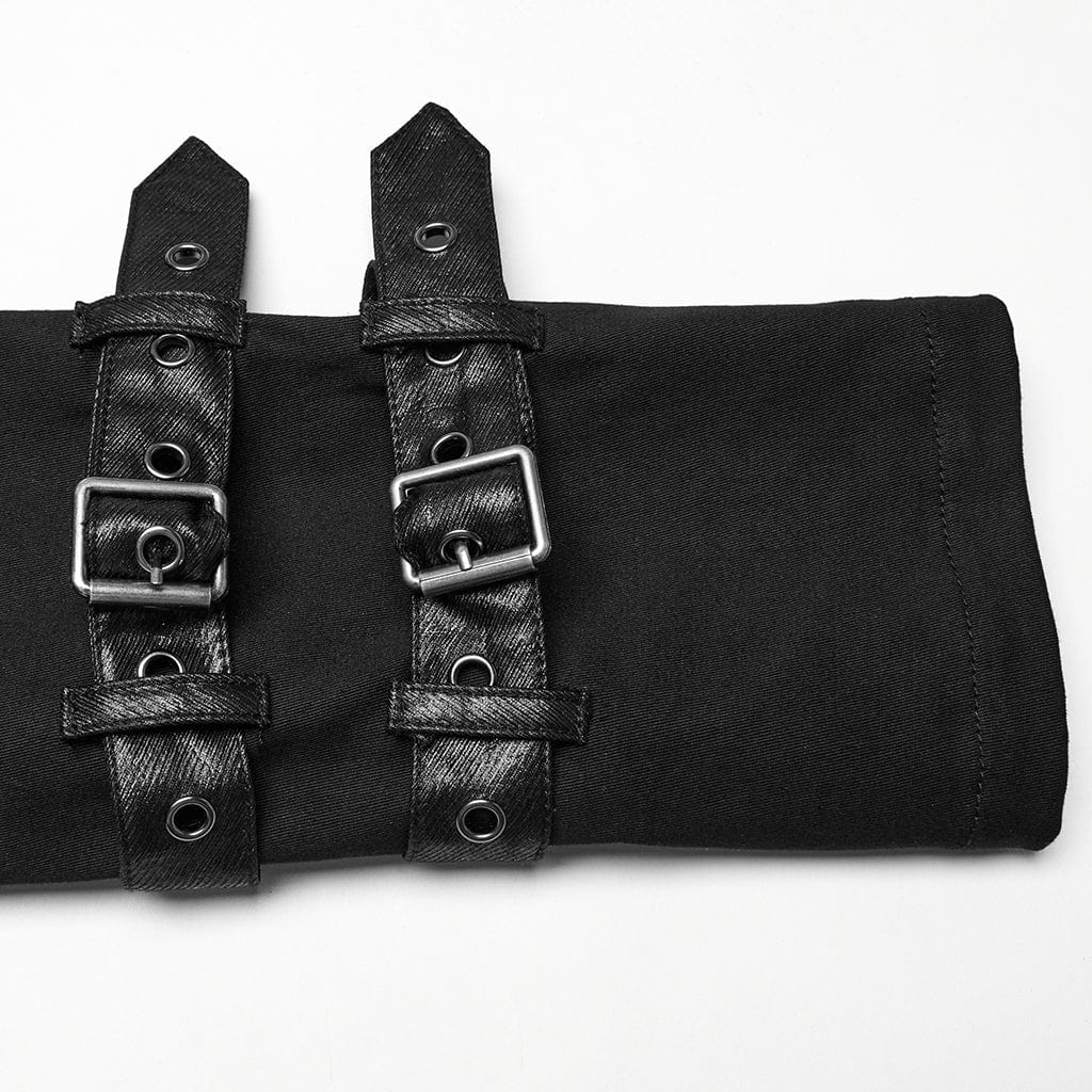 Cappotto con cappuccio plissettato punk da uomo PUNK RAVE con cinturino con fibbia