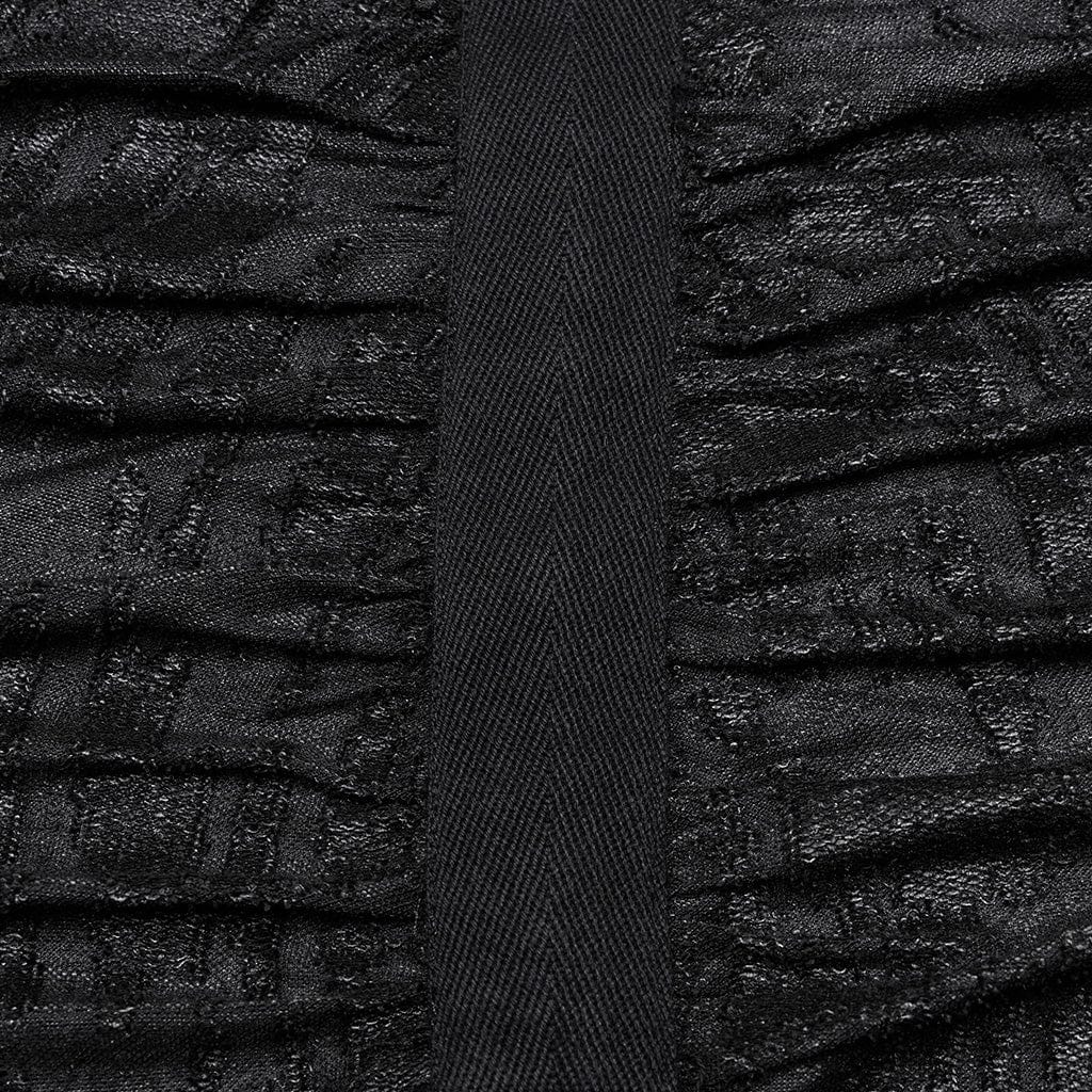 PUNK RAVE Herren Punk Plissee Langmantel mit Kapuze