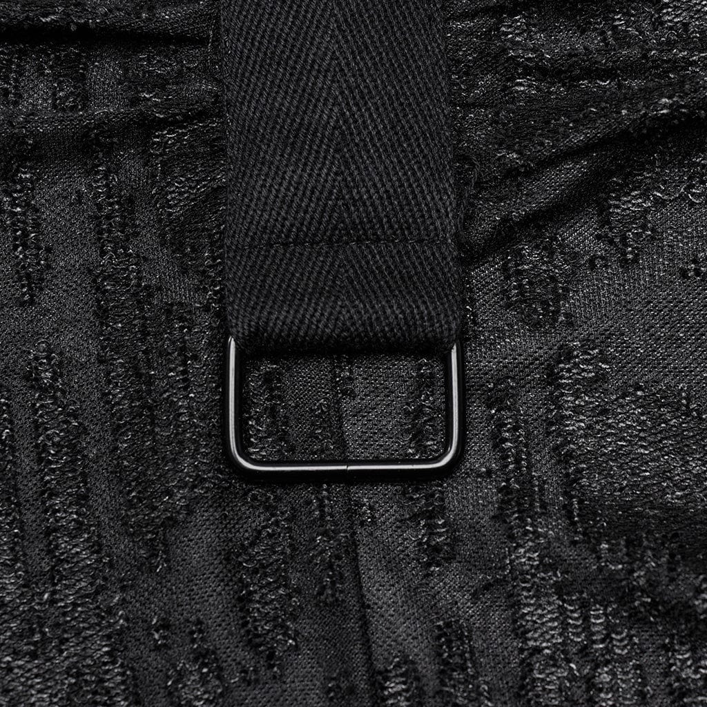 PUNK RAVE Herren Punk Plissee Langmantel mit Kapuze