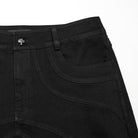 PUNK RAVE Men's Punk Pleated Mesh Splice Pants