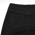 PUNK RAVE Men's Punk Pleated Mesh Splice Pants