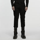 PUNK RAVE Men's Punk Pleated Rivet Pants