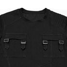 PUNK RAVE Men's Punk Pocket Denim T-shirt