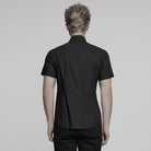 PUNK RAVE Men's Punk Pocket Eyelet Shirt