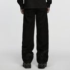 PUNK RAVE Men's Punk Rivet Eyelet Buckle Strap Straight Pants