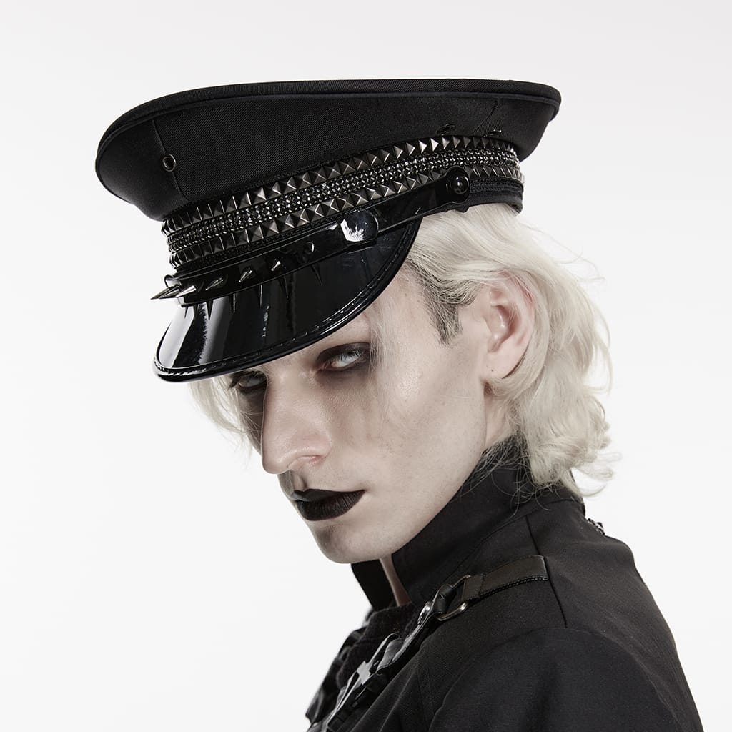 PUNK RAVE Men's Punk Rivet Eyelet Hat
