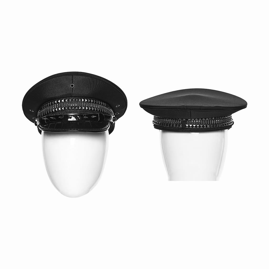 PUNK RAVE Men's Punk Rivet Eyelet Hat