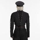 PUNK RAVE Men's Punk Rivet Lace-up Mesh Splice Jacket