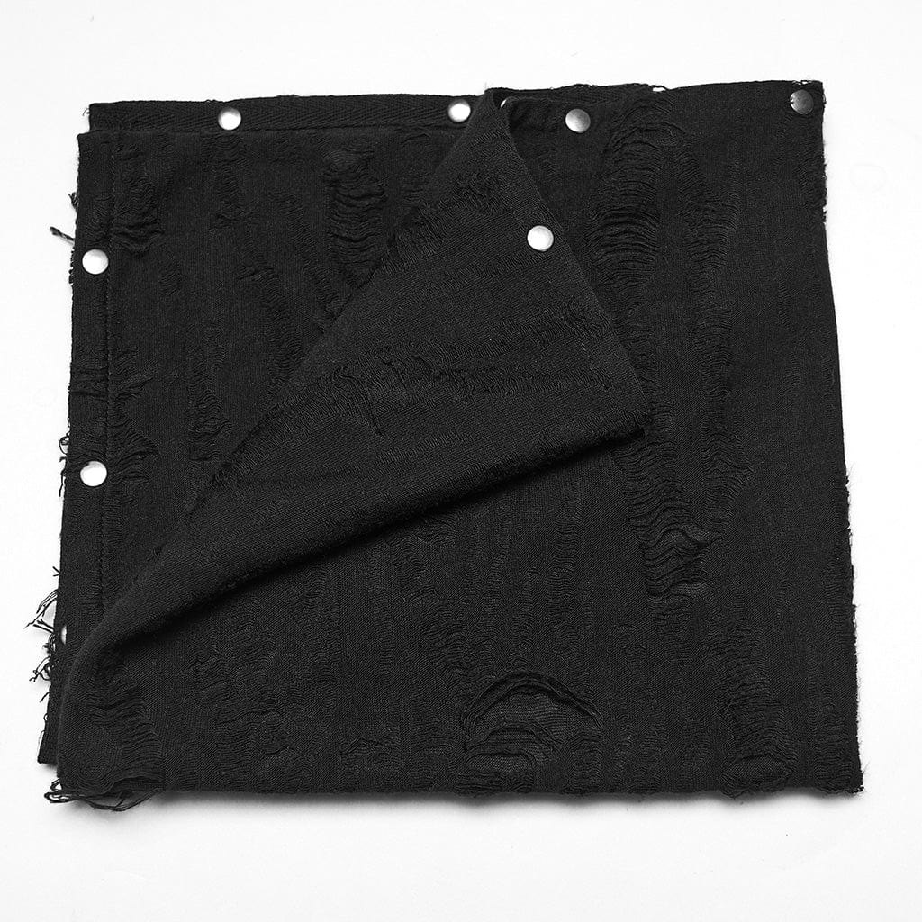 PUNK RAVE Men's Punk Rivet Ripped Bandana