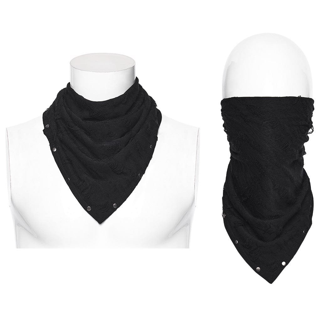 PUNK RAVE Men's Punk Rivet Ripped Bandana