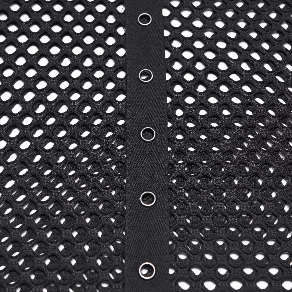 PUNK RAVE Men's Punk Rivet Ripped Mesh Tank Top