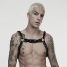 PUNK RAVE Men's Punk Rivets Chain Harness