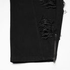 PUNK RAVE Men's Punk Rivets Mesh Splice Tattered Pants