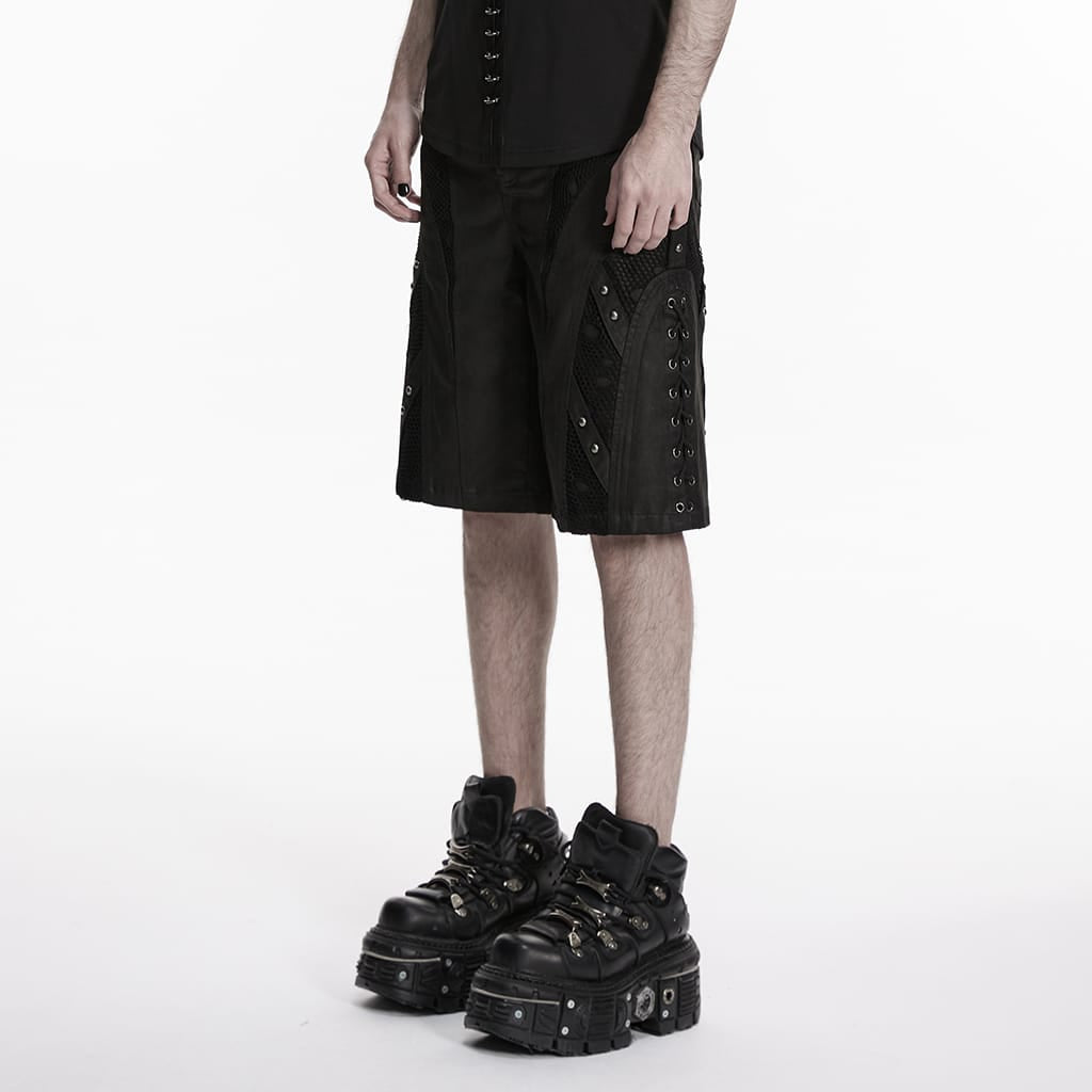 Pantaloncini minimalisti da uomo PUNK RAVE con rivetti punk