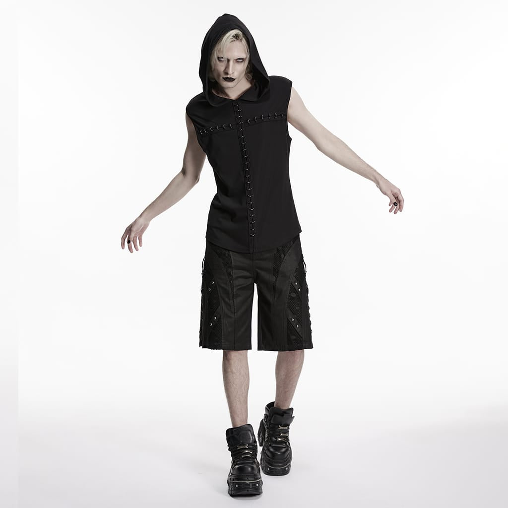 PUNK RAVE Męskie szorty Punk Rivets Minimalist