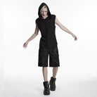 PUNK RAVE Men's Punk Rivets Minimalist Shorts