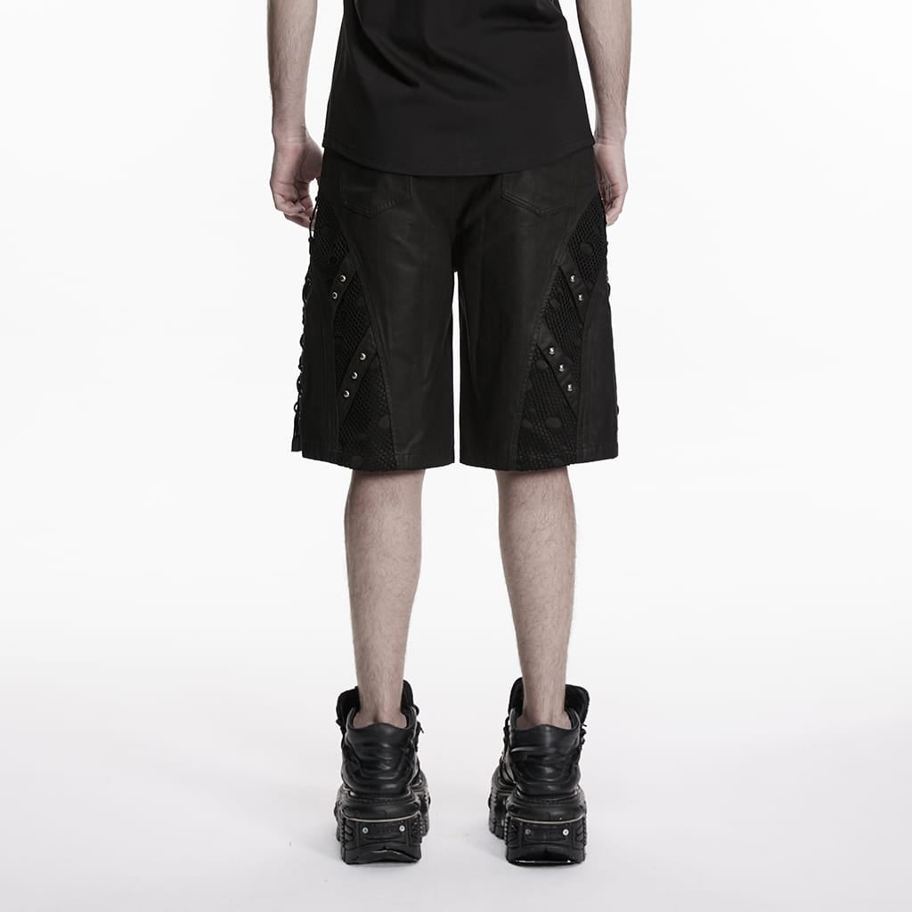 PUNK RAVE Męskie szorty Punk Rivets Minimalist