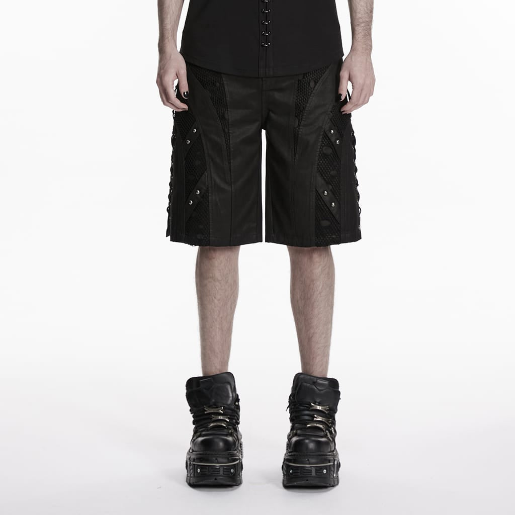 PUNK RAVE Męskie szorty Punk Rivets Minimalist