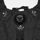 PUNK RAVE Men's Punk Rivets Skulls Chain Backpack Black